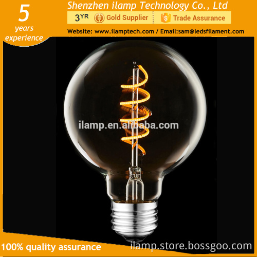 Dimmable E27 led curved filament e27 AC90-285V warehouse lighting
